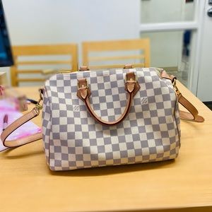 Louis Vuitton speedy 30 in damier azur print
